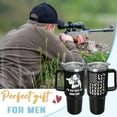 thumbnail image 2 of Gifts for Men 40oz Hunting Tumbler 40oz Tumbler with Handle and Straw I''d Rather Be Hunting Coffee Travel Mugs Patriotic Tumbler with Handle Deer Hunting Gifts for Men Dad Husband, 2 of 6