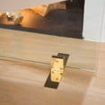 thumbnail image 4 of Barton Premium Tempered Glass Fireplace Screen, 39" x 29" Glass, Clear Glass, Gold Base, Freestanding Cover, Decorative Spark Guard Gate, 4 of 5