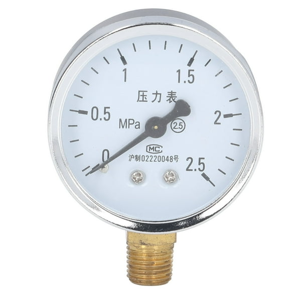 Manomètre 1/4 Npt, Boîtier en Acier Inoxydable, Cadran Transparent, Manomètre sous Vide, Niveau de Précision 2,5 pour la Pression d'Eau, pour la Pression d'Air de 0 à 1,6 MPa, 0 à