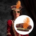 thumbnail image 4 of Sombrero de rey medieval con plumas, sombrero de copa tipo muffin para eventos y representaciones teatrales. Rojo, 4 of 7