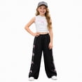 thumbnail image 3 of HCNTES Big Kids 2 Piece Outfits Girls Summer Short Sleeve T-Shirts and Pants Set Fashion Clothing Sets Teen Girls School Clothes Age 8-14(P05-White,10-11 Years), 3 of 9
