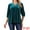 Peacock Blue, variant on Women's Velvet V Neck 3/4 Puff Sleeve Casual Blouse S Wine Red