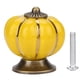 thumbnail image 1 of Sailing Tirador de manija de muebles de cajón de gabinete de calabaza de cerámica de estilo europeo - Amarillo, 1 of 9