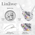 thumbnail image 3 of Linawe Diamond Crystal Silver Necklace for Women, Interlocking Double Circle Pendant, Birthstone Rhinestone Cubic Zirconia Dainty Jewelry, Hypoallergenic Stainless Steel Chain, 3 of 7
