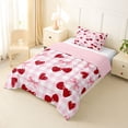 thumbnail image 2 of Erosebridal Cute Cherry Bow Twin Comforter Sets for Girls, Pink Plaid Bedding Set, Pink Reversible, 1 Comforter and 1 Pillowcase, 2 of 6