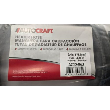 3/4 In X 6 Ft Heater Hose By AutoCraft SAE J20R3
