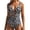 #0227-Black, variant on Karight Womens Black White Floral One Piece Swimsuit Deep V Neck Metal Ring Cutout High Cut Bathing Suit Swimwear