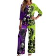 thumbnail image 5 of Two Piece Sets For Women Halloween 3/4 Sleeve Print Fall Outfits Casual Crew Neck Shirts And Pants Lounge Sets Halloween Vacation Travel Outfits, 5 of 5
