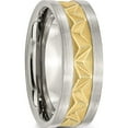 thumbnail image 4 of Stainless Steel Brushed Yellow Ip-Plated 8mm Grooved Band (Size 10) Made In China sr60-10, 4 of 5
