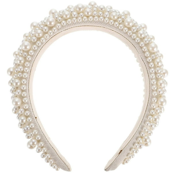 Jewel Headbands Women Girl Headdresses Retro Style Hairband White Pearl Headbands White Headband Pearl Headbands Women