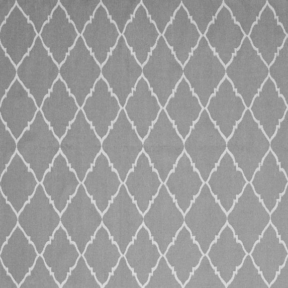 Ahgly Company Indoor Square Trellis Gray Modern Area Rugs, 3' Square