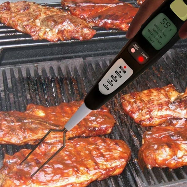 Termómetro digital para carne con doble sonda | Termómetro de lectura rápida para barbacoa, ideal para asar y cocinar | Pantalla LCD grande | Temperaturas preestablecidas para carne de res, cerdo,