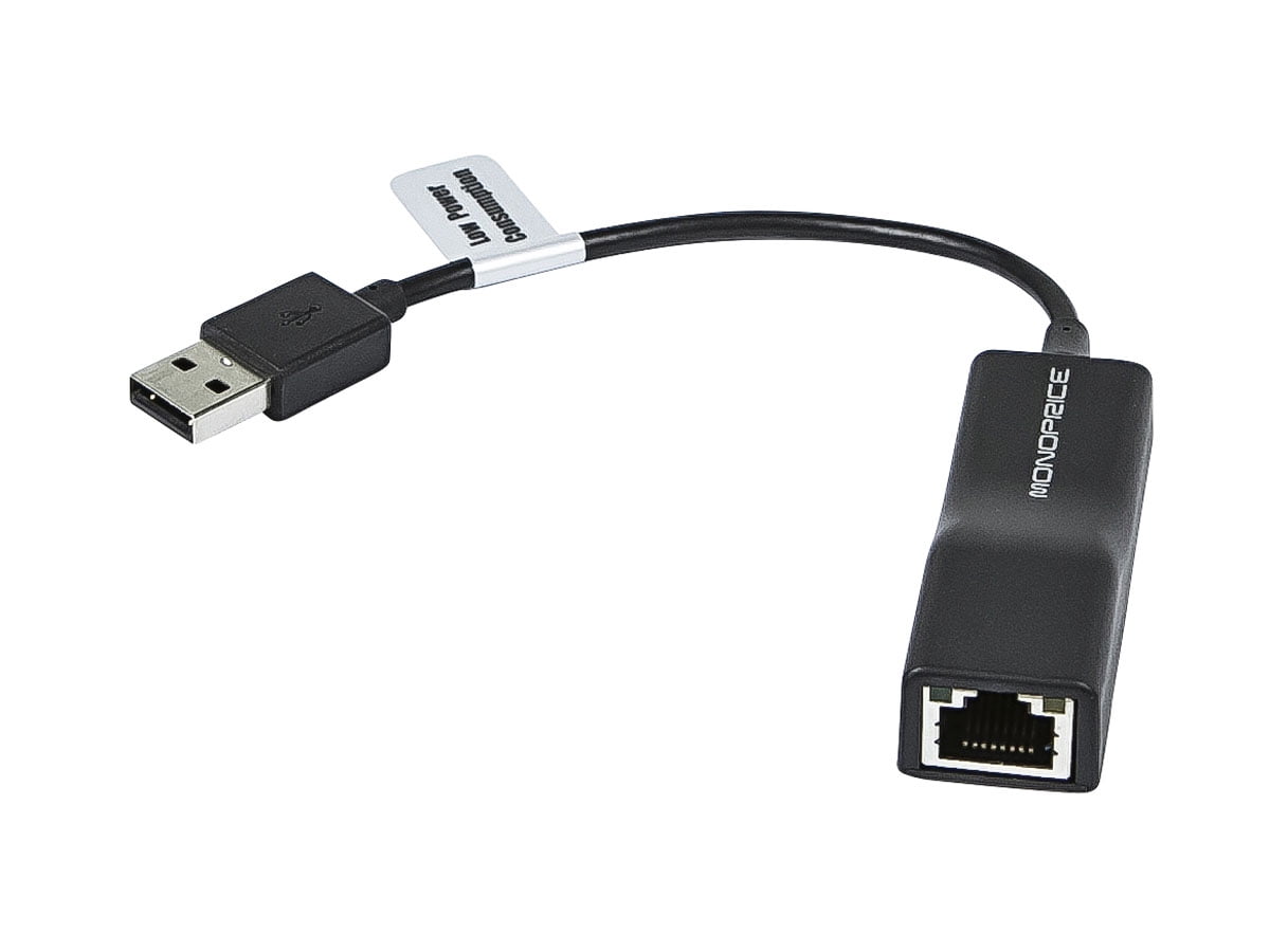Monoprice low power usb 2 0 fast ethernet adapter for pc mac desktop