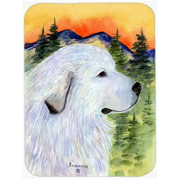 Carolines Treasures Great Pyrenees Glass Cutting Board Large 12H x 16W multicolor
