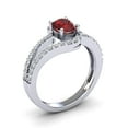 thumbnail image 2 of SuperJeweler 1.40 Carat Oval Shape Garnet and Fancy Diamond Ring In Sterling Silver For Women, 2 of 6
