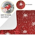 thumbnail image 4 of Dish Drying Mat for Kitchen Counter 18 x 16 Inch Romantic Christmas Snowflake on Red Microfiber Dish Mat Drying Pad Absorbent Dishes Pad Dish Drainer Rack Mats, 4 of 7