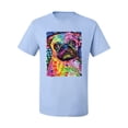 thumbnail image 3 of Funny Neon Pug | Dean Russo Art Animal Lover Men's T-Shirt, Light Blue, 3X-Large, 3 of 6