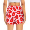 thumbnail image 4 of Goofa Lips Kiss Printed Women 2 in 1 Running Shorts,Quick Dry Athletic Workout Shorts,High Waisted Athletic Shorts with Liner Pockets-Small, 4 of 9