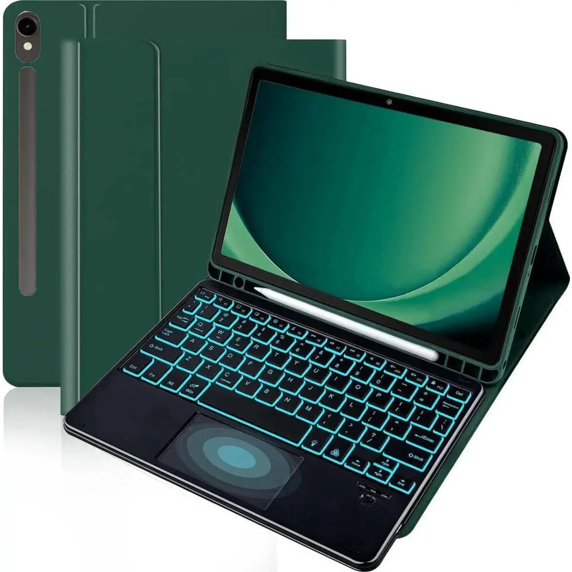 Bluetooth Keyboard Case for Samsung Galaxy Tab A11 8.7 inch 2025 SM-X130/X133/X135, Wireless Keyboard with Trackpad & 7-Color Backlit & 3-Angle Kickstand