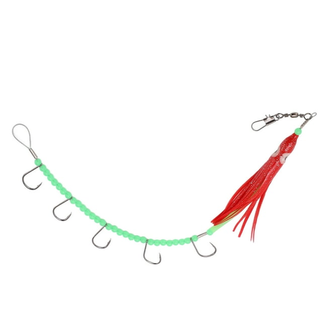 Artificial 350mm Simulation Octopus Squid Swivels String Hooks with Steel Wire 360 Rotating Artificial Fish Hook Tackles
