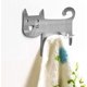 thumbnail image 4 of Gancho de pared decorativo, gancho adhesivo, juego de 2 lindos ganchos de pared con forma de gato para colgar llaves, 4 of 5