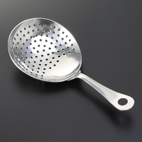 Raindrops 1Pcs Slotted Ladle Stainless Steel with Long Handle for Straining and Filtering in Buffet and Bar Silver Color