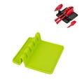 thumbnail image 1 of Reposacucharas para estufa con almohadilla antigoteo resistente al calor, soporte para utensilios y soporte para cucharas gratis, color verde, 1 of 4