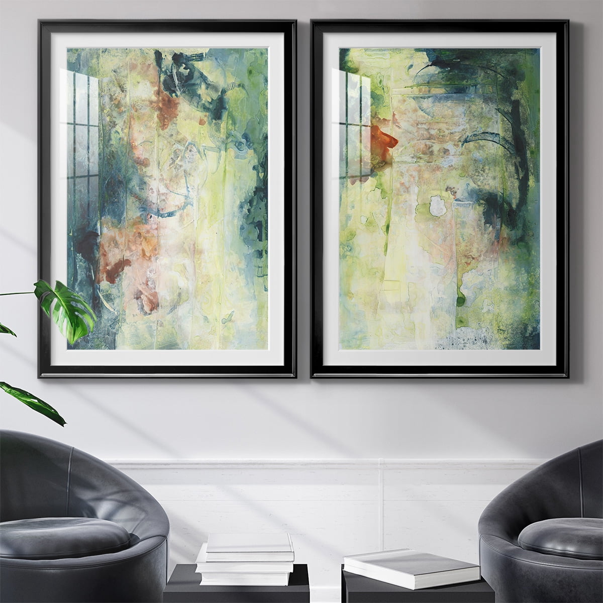 Wexford Home Nature's Elements I Premium Framed Print, 18.5" x 24.5" - Ready to Hang, Black (Set of 2)
