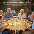 thumbnail image 3 of Round Outdoor Tablecloth with Umbrella Hole and Zipper, Yellow Starfish Coastal Tablecloth with Elastic Waterproof, Summer Beach Nautical Sea Ocean Patio Table Covers for 45" - 54" Pool Tables, 3 of 9