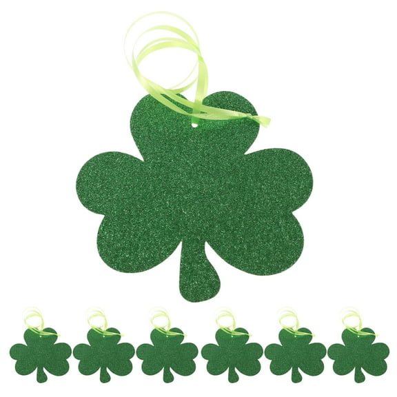 unbranded 18pcs Shamrock Party Ornaments St Patrick's Day party favors Good Luck Irish Ornaments Irish Home Decor Shamrock Party Hanging Pendant