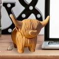 thumbnail image 4 of Figura De Vaca De Las Highlands Adorno de vaca, mini estatua de vaca de las tierras altas para niños, juguete de regalo para bebé (marrón claro), 4 of 6