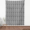 thumbnail image 4 of Ambesonne Abstract Fabric by the Yard Upholstery, Vertical Curls Motif Art, 1 Yard, Charcoal Grey and White, 4 of 5