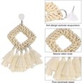 thumbnail image 1 of 4pairs Earrings Lightweight Geometric Statement Tassel Woven Bohemian Straw Wicker Braid Earrings------Product code 67961, 1 of 5