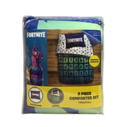 Fortnite Boogie Kids 2-Piece Twin/Full Reversible Comforter and Sham Bedding Set, Microfiber, White, Epic Games, Gaming Bedding