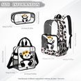 thumbnail image 4 of DISNIMO Panda Sunflower Print 3 Pcs Clear Backpack, Ice Cream Print Heavy Duty Clear Backpack and Lunch Bag Set for Kids Girls, 17 Inch See Through PVC Transparent Bookbag with Pencil Case, 4 of 5