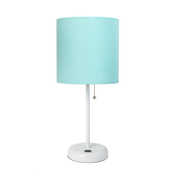 Lampe bâton blanc LimeLights avec port de charge USB et abat-jour en tissu