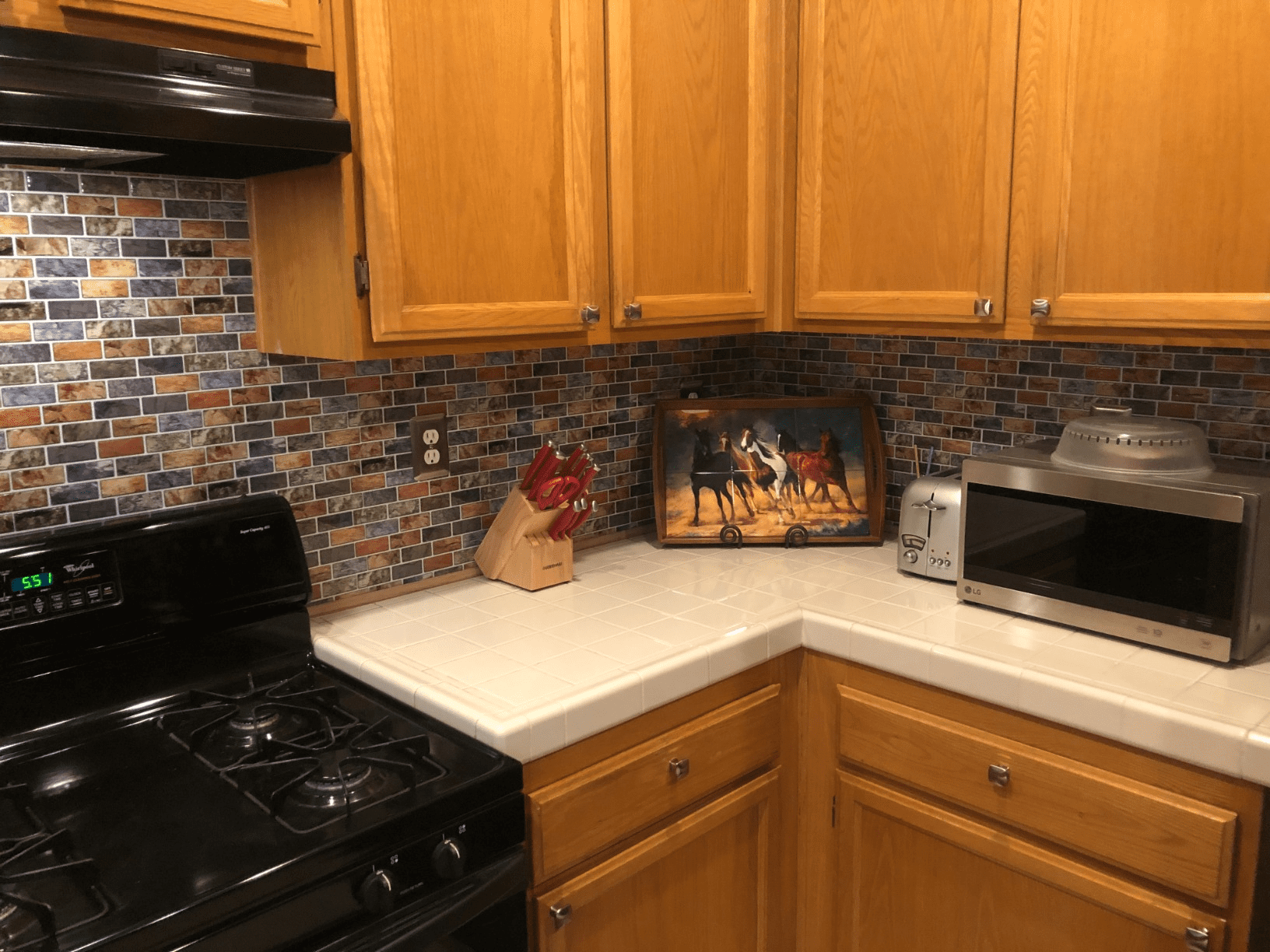 Art3d Amber Mix Peel and Stick Backsplash Tile  Kitchen Wall Tile 12 in. x 12 in. (10-Pack)