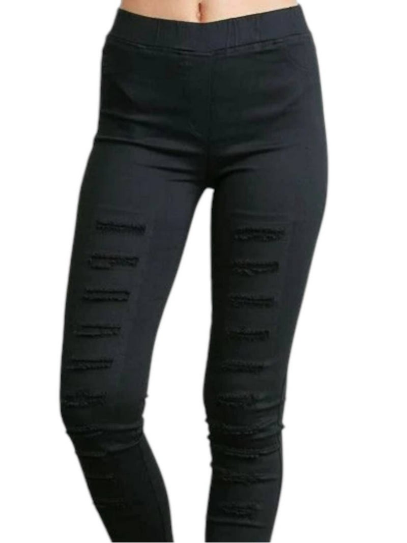 Moto Jeggings Umgee Jeggings Umgee High Waist Distressed