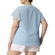 thumbnail image 3 of Blusa de puntos suizos de manga acampanada en V para el Día de la Madre de Agnes Orinda, talla grande 4X, color azul cielo, 3 of 7