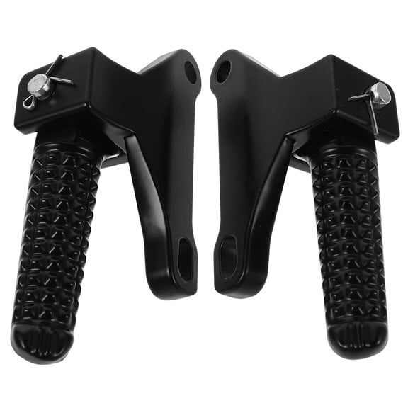 1 Pair Aluminum Alloy Motorcycle Foot Pegs – Black Anti-Slip Universal Rear Passenger Footrests for Enhanced Control & Style