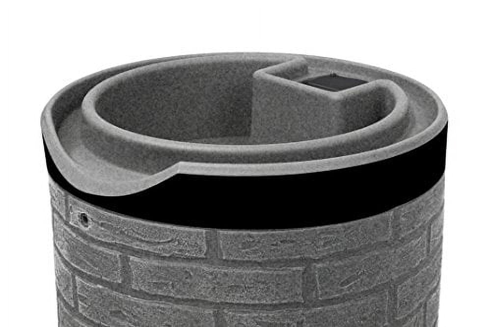 Good Ideas IMP-D50-DR-LIG Impressions Darkened Ribs Downton Rain Saver Barrel, 50 Gallon, Light Granite