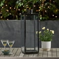 thumbnail image 3 of Noble House Lanterne en Acier Inoxydable Moderne 24 Pouces pour Extérieur en Noir, 3 of 12