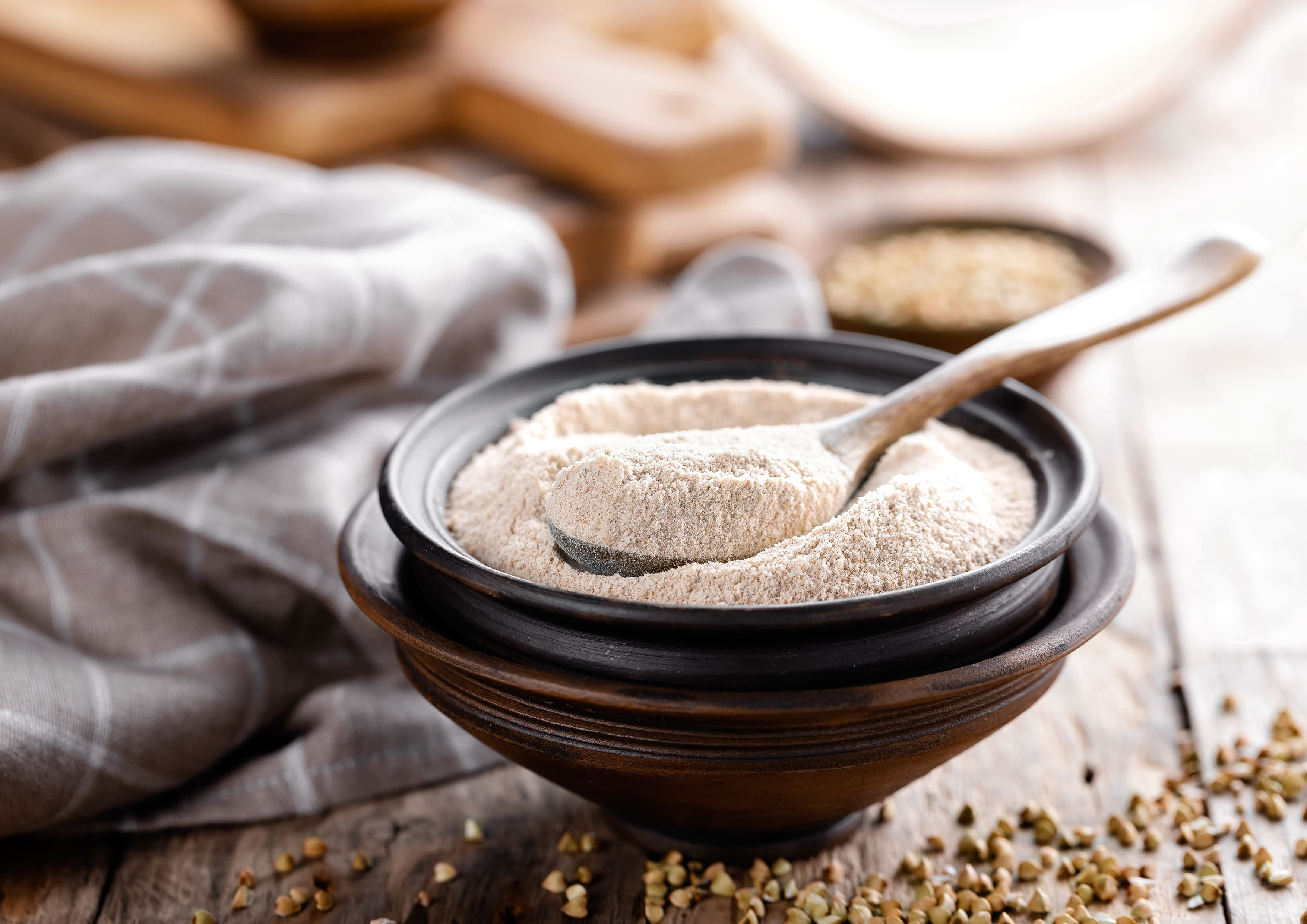 Organic Hulled Buckwheat Flour, 25 Pounds – Non-GMO, Finely Milled Raw Buckwheat Groats, Kosher, Vegan, Bulk Powder. Good Source of Fiber, Protein. Wheat Flour Substitute. Great for Pancakes, Noodles