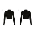 thumbnail image 4 of Jumpingount 2021 mujeres Sexy ceñido al cuerpo fiesta vendaje espalda descubierta correas Clubwear camiseta cuello bajo triangulación de envío Negro M 2piezas Jumpingount CBP167299, 4 of 6