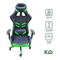thumbnail image 2 of Silla Gamer Ergonomica Reclinable Gaming Pc Videojuegos verde 1 KingsHouse by Kingsman 300134, 2 of 8