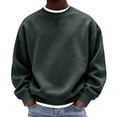 thumbnail image 2 of Mifsaly Men's Sweatshirts Crewneck Long Sleeve Pullover Tops Soft Comfortable Loose Fit Fall Winter Outfits Army Green,S, 2 of 5