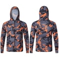 thumbnail image 4 of WREESH Fashion Jacket Men Outdoor Long Sleeve Zipper Hooded Breathable Camouflage Thin Fishing Clothes Sun Protection Clothing Orange, 4 of 5