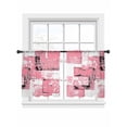 thumbnail image 7 of Pink White Sheer Curtains 54 Inch Length 2 Panels Set, Modern Abstract Art Botanical Voile Window Treatment Rod Pocket Short Kitchen Curtains Drapes for Bedroom 52"x54"x2, 7 of 7