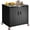 Black without sink, variant on Feasto Outdoor Kitchen Propane Gas Grill with Cabinet – 5-Burner Stainless Steel BBQ, 36,200 BTUs, Movable Wheels with Storage for Backyard Patio