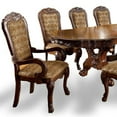 thumbnail image 5 of Miekor Furniture Formal Traditional Cherry Set of 2pc Arm Chairs Dining Room Brown Damask Print Fabric Solid wood Dining Chair W5U312, 5 of 8